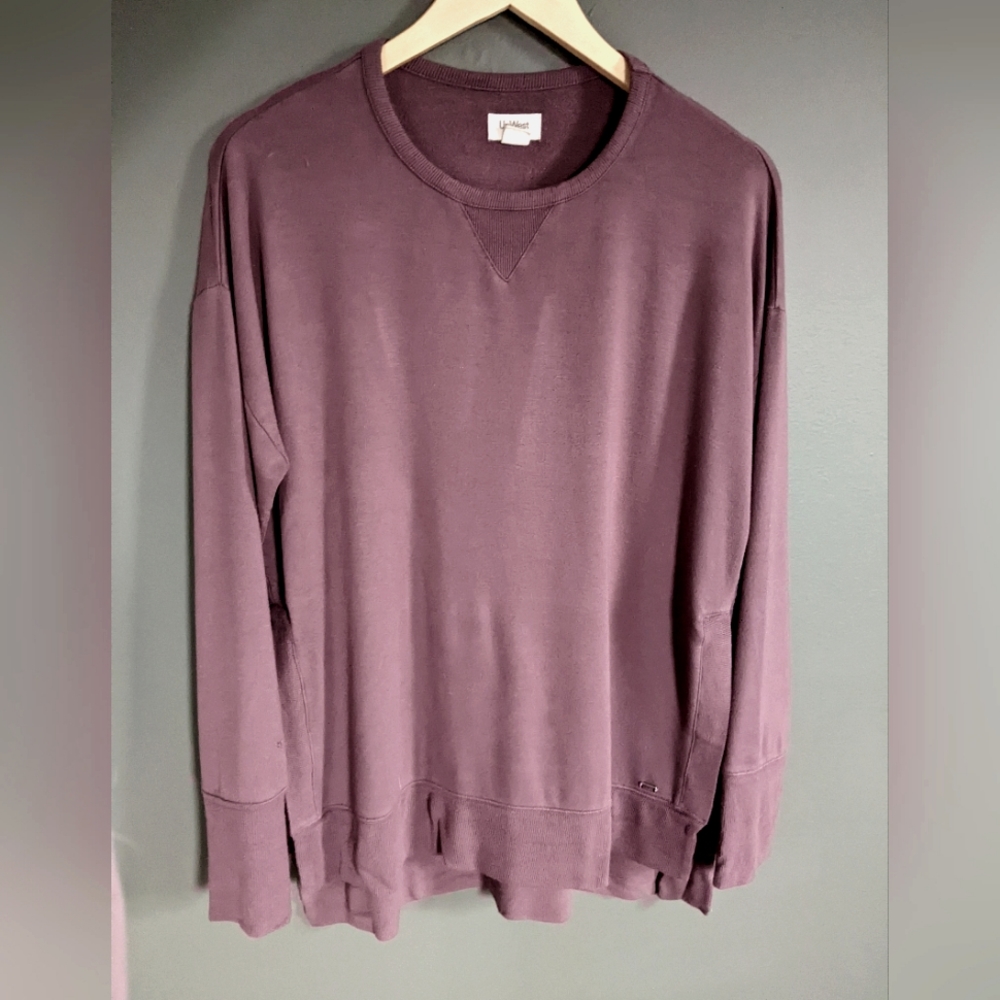 UpWest Unwind Tunic Sweatshirt in color "prune"